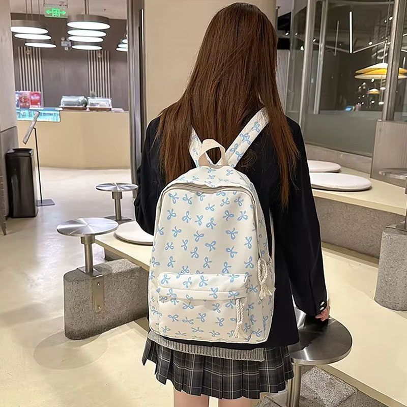 Women Bags For Gift - Damski plecak nylonowy w kwiaty, 6