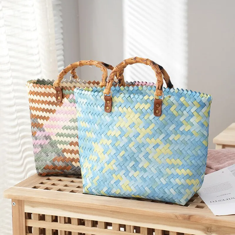 Basket Bag Wicker - Vintage'owe torebki damskie z rattanu z