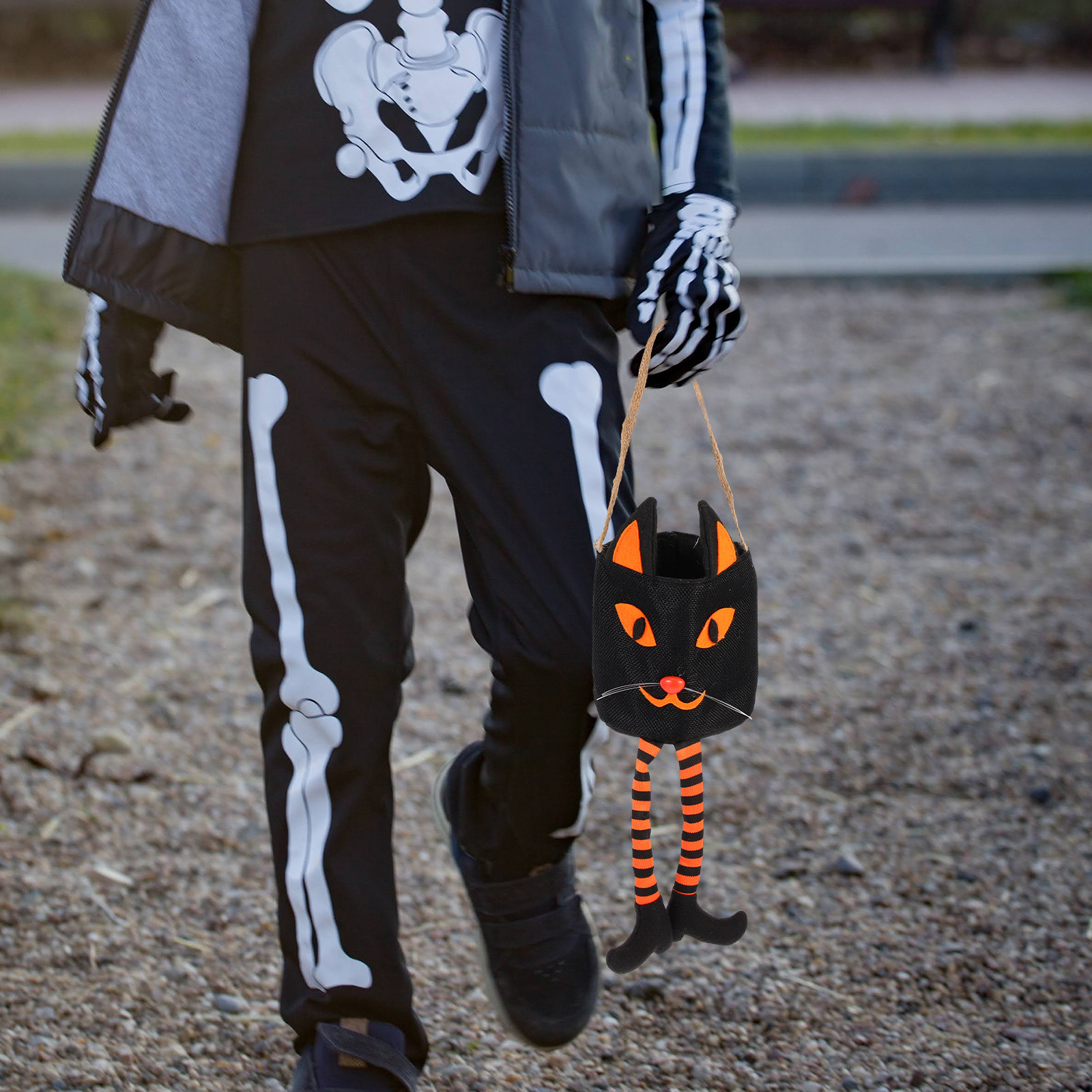 Basket Bag Wicker - Torba na cukierki na Halloween dla