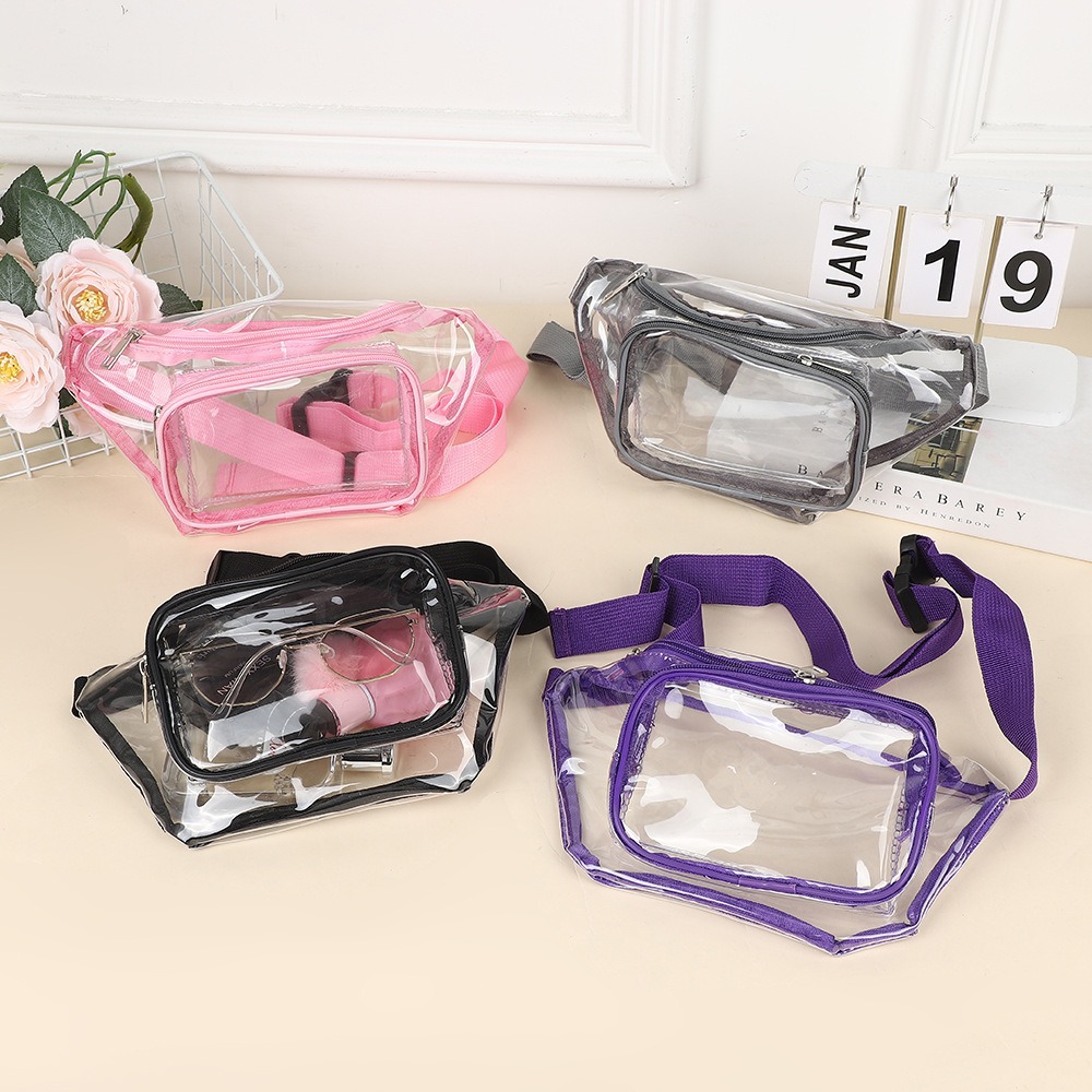 Women Bags Pack - Przezroczysta saszetka biodrowa z PVC, wielokolorowa,