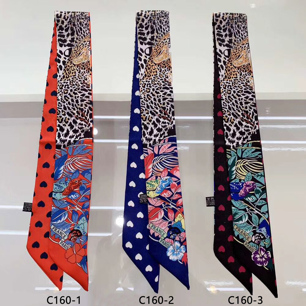 Women Bags Branded - Marka Leopard Parrot Heart Silk Scarf
