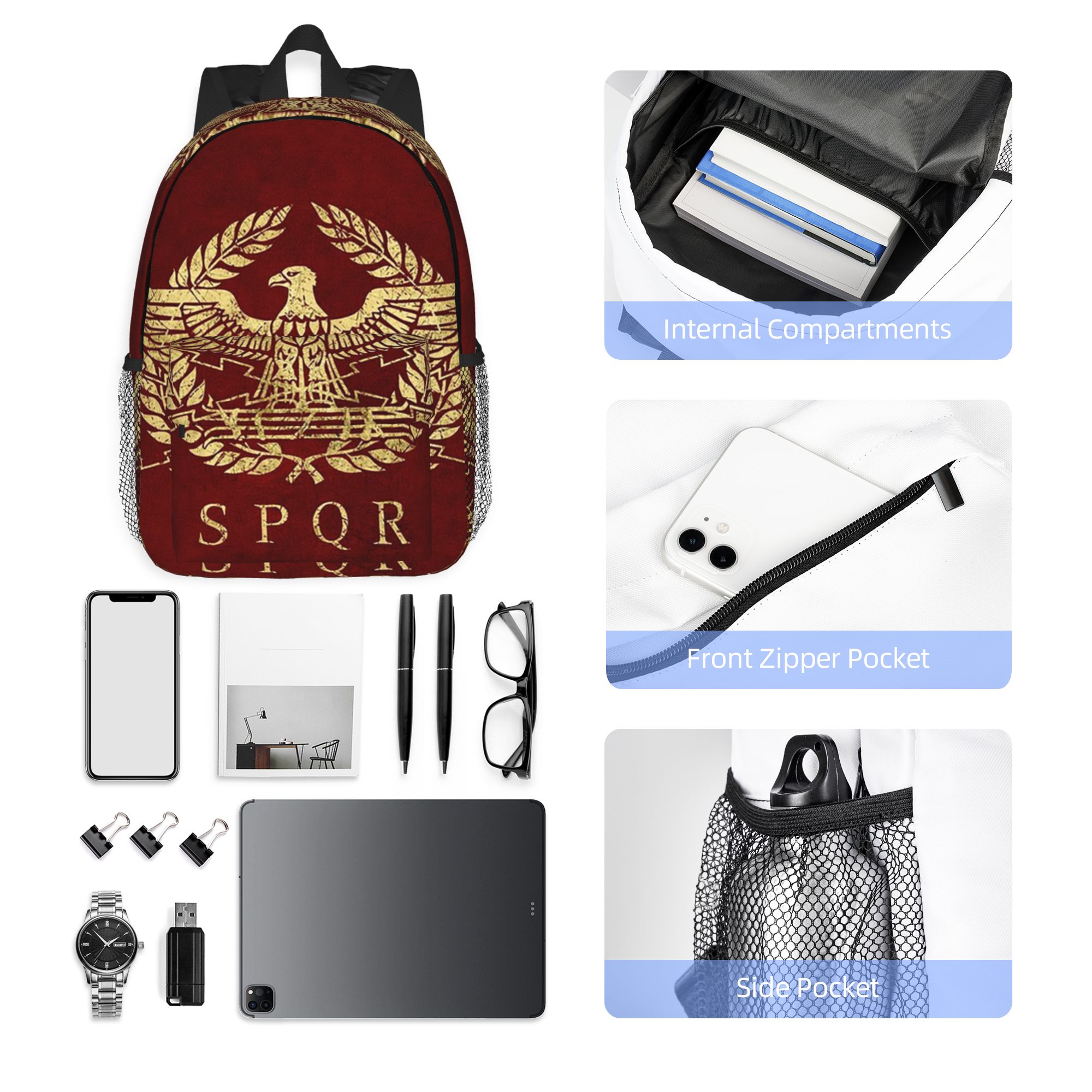 Women Bags Rome - Plecak Rzymski SPQR, Wyprzedaż, Duża Pojemność,