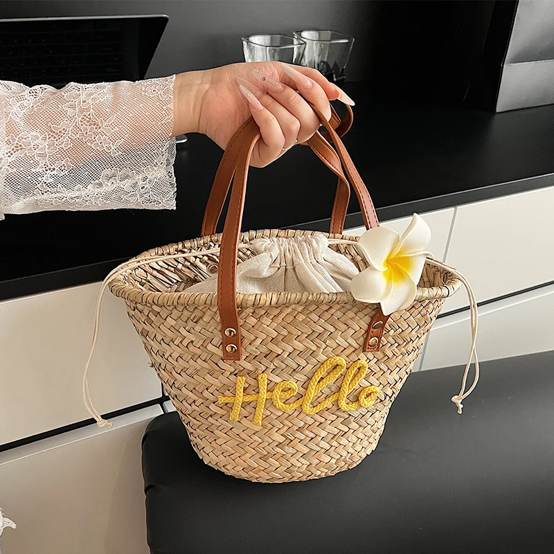 Basket Bag Wicker - Na co dzień wiklinowe plecione torby