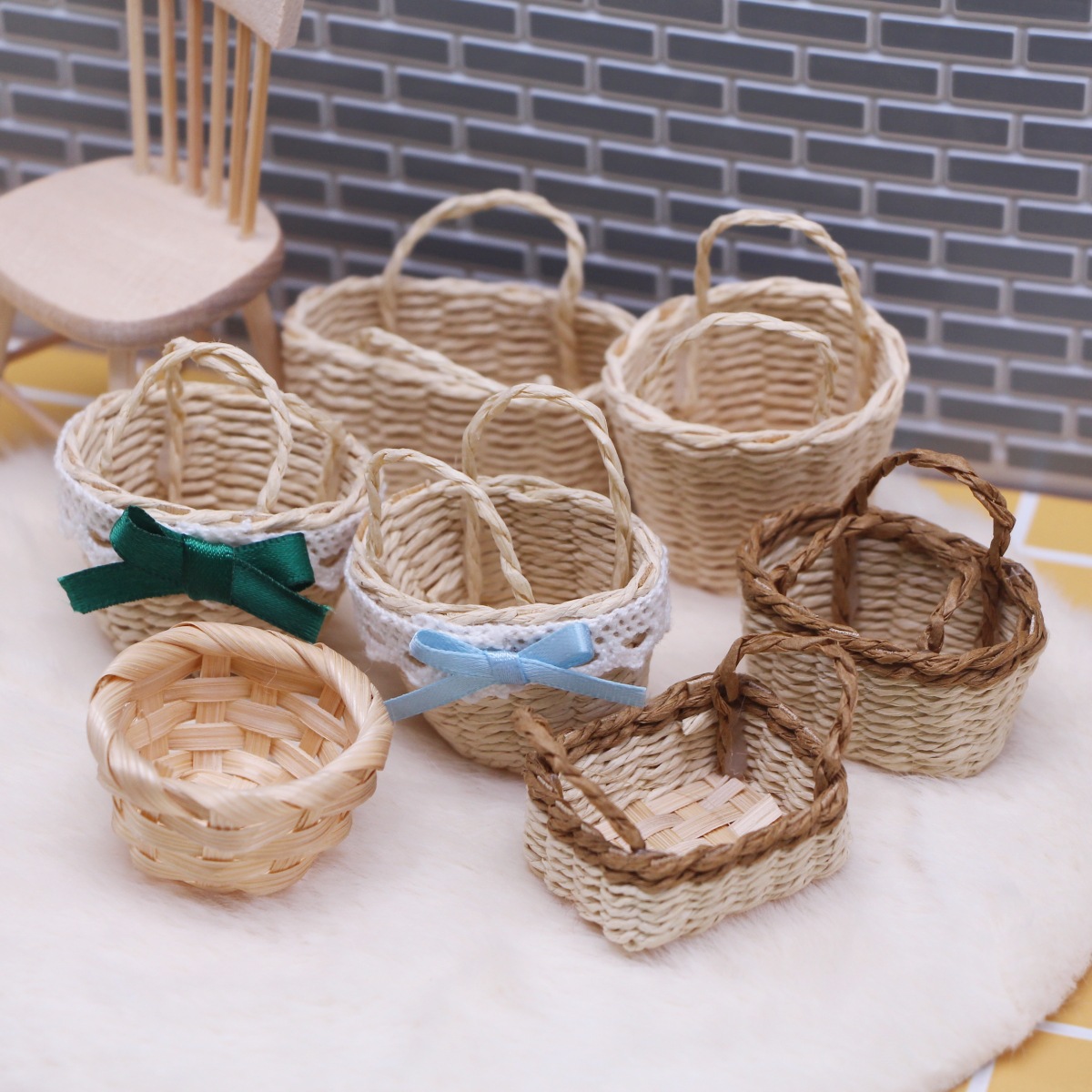 1 szt. Domek dla lalek ręcznie – Basket Bag Wicker recenzja i cena