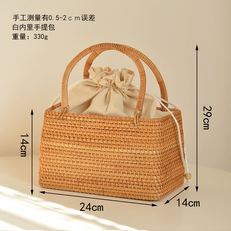 Casual Hollow Rattan Basket Ba – Basket Bag Wicker recenzja i cena