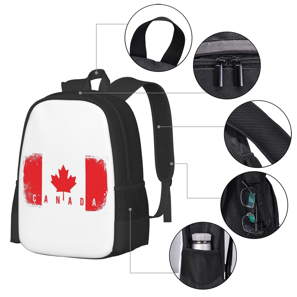 Plecak szkolny z flagą Kanady, – Women Bags In Canada recenzja i cena