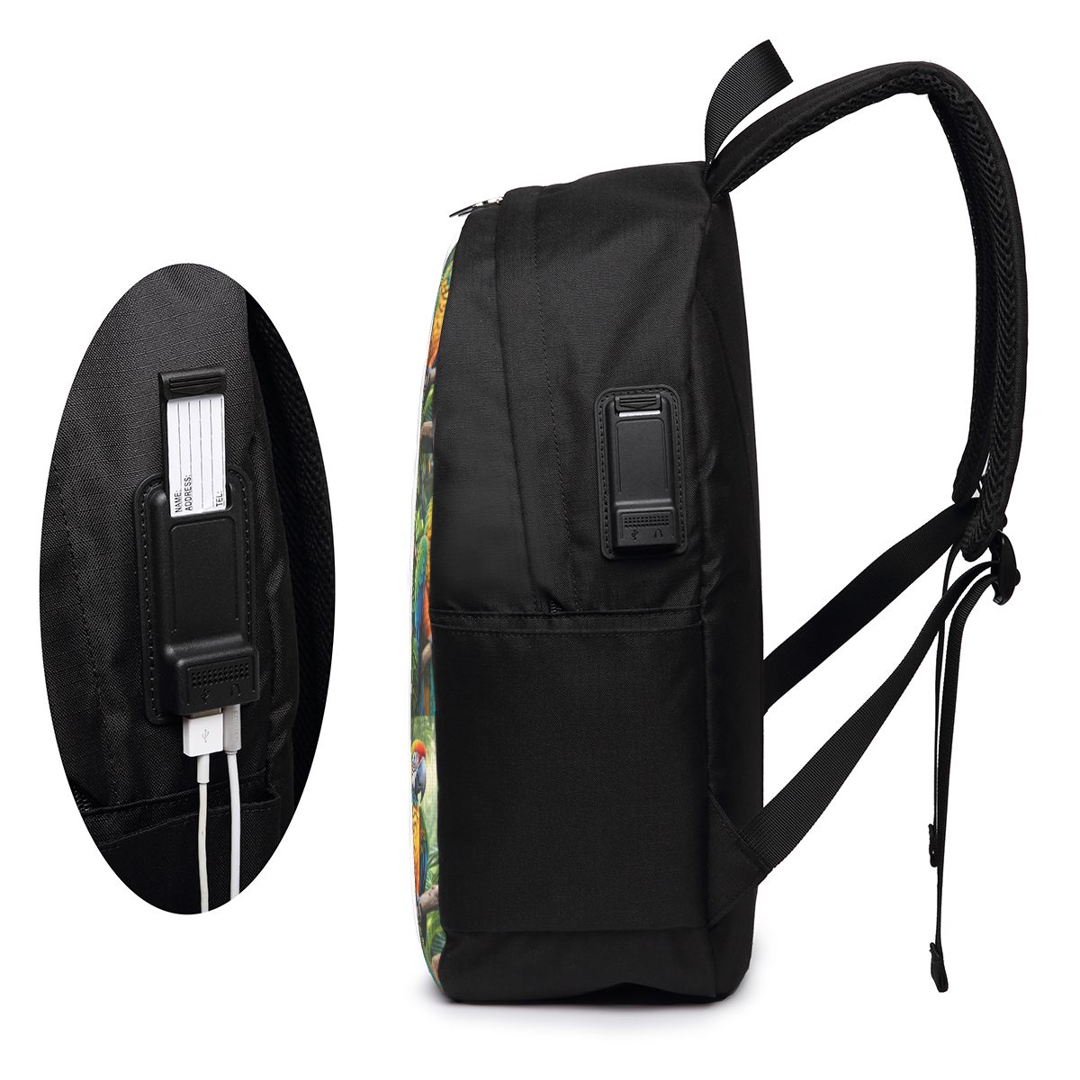 Uroczy plecak z papugami ary,  – Women Bags For Travel recenzja i cena