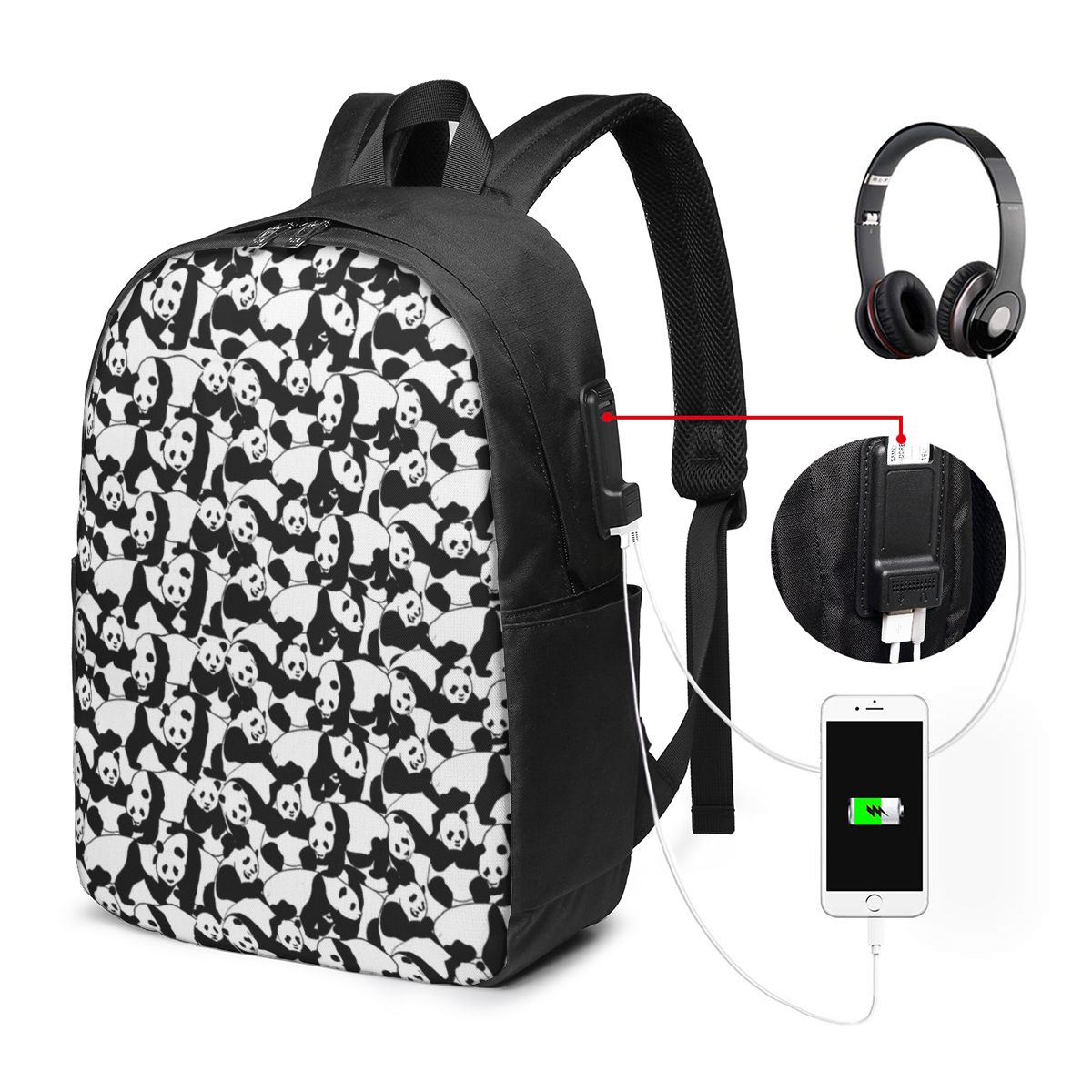 Plecak z wzorem pandy, torba p – Women Bags For Travel recenzja i cena